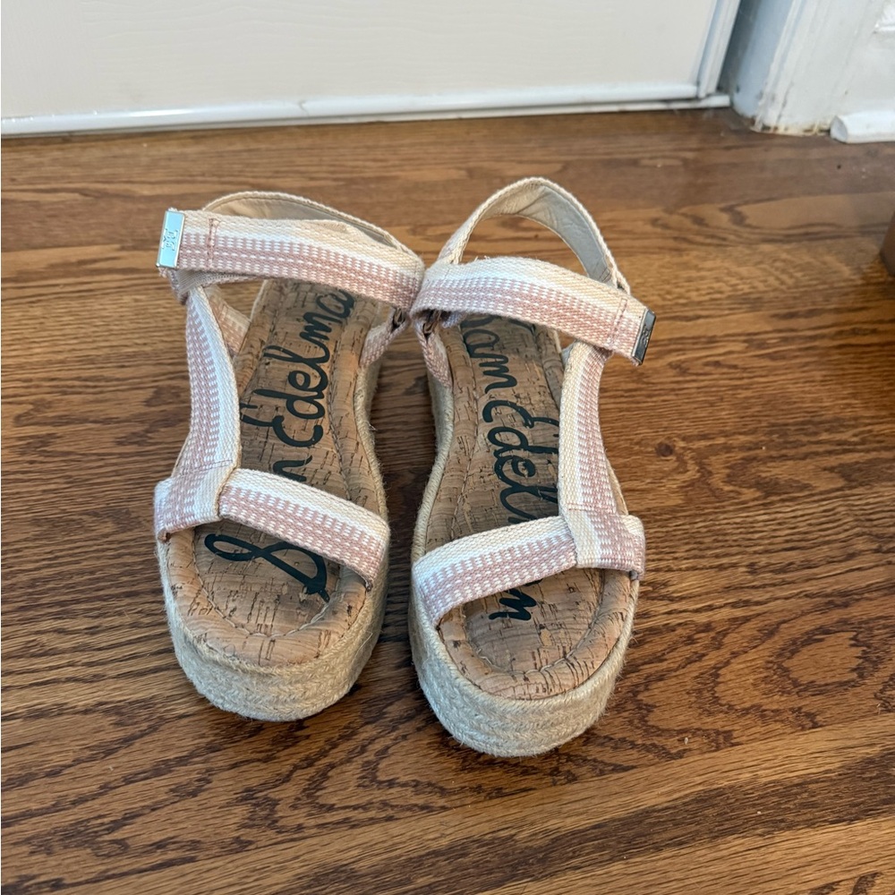 Sam Edelman Blush Pink Espadrille Platform Sandals